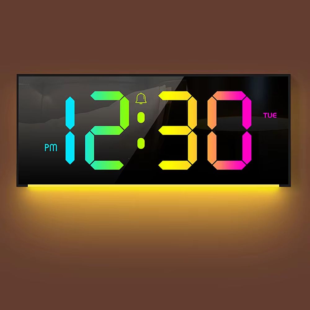 Large Digital LED Wall And Table Clock With Remote Control Night Light And Mood Lighting 1