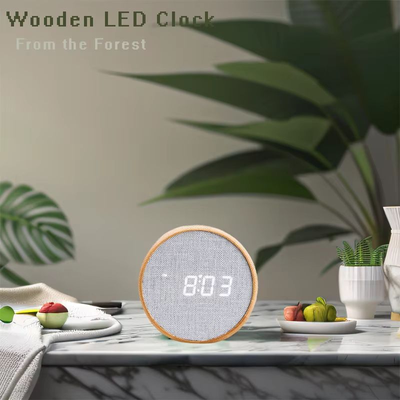 Wooden Digital Alarm Clock Silent Table Clock For Bedroom And Office 1