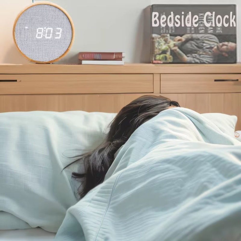 Wooden Digital Alarm Clock Silent Table Clock For Bedroom And Office 3