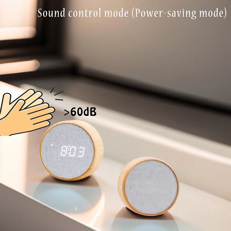 Wooden Digital Alarm Clock Silent Table Clock For Bedroom And Office 4