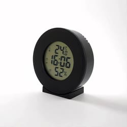 digital lcd travel alarm clock with temperature and hygrometer for desk or wall
