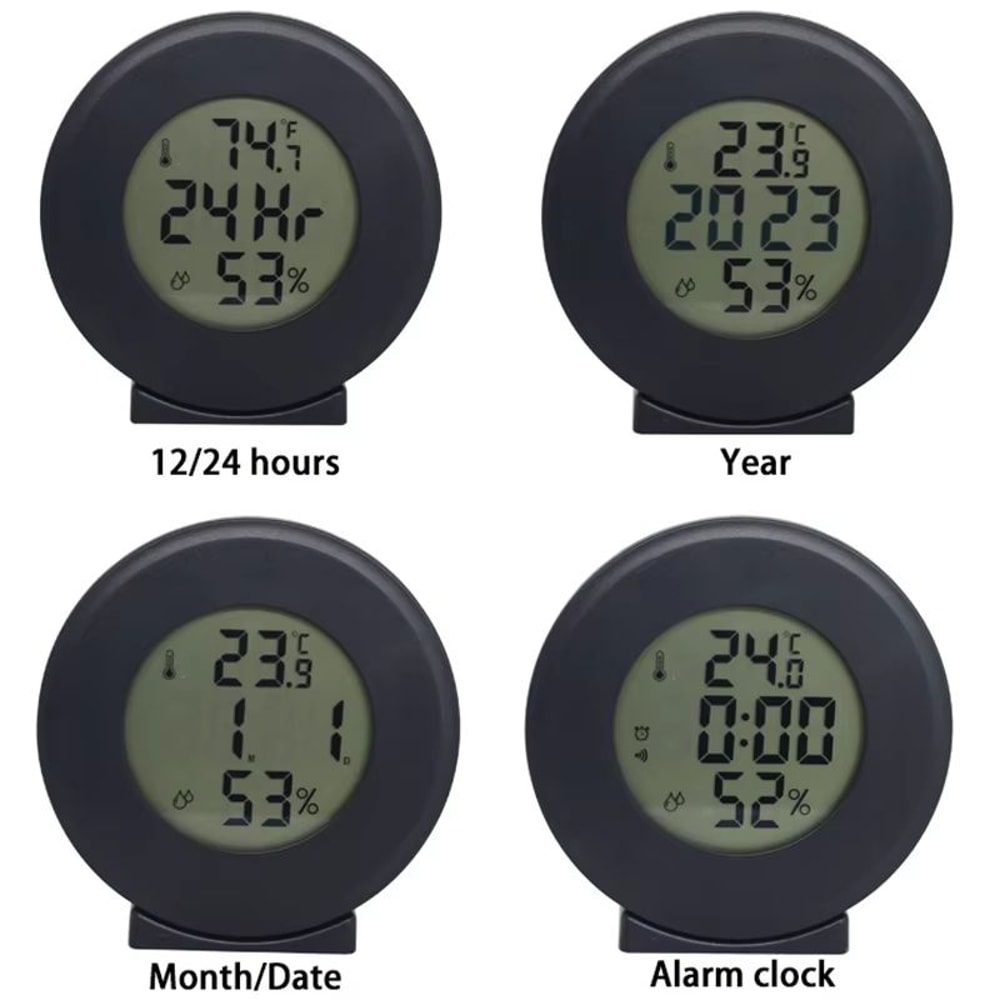 Digital LCD Travel Alarm Clock With Temperature And Hygrometer For Desk Or Wall 2