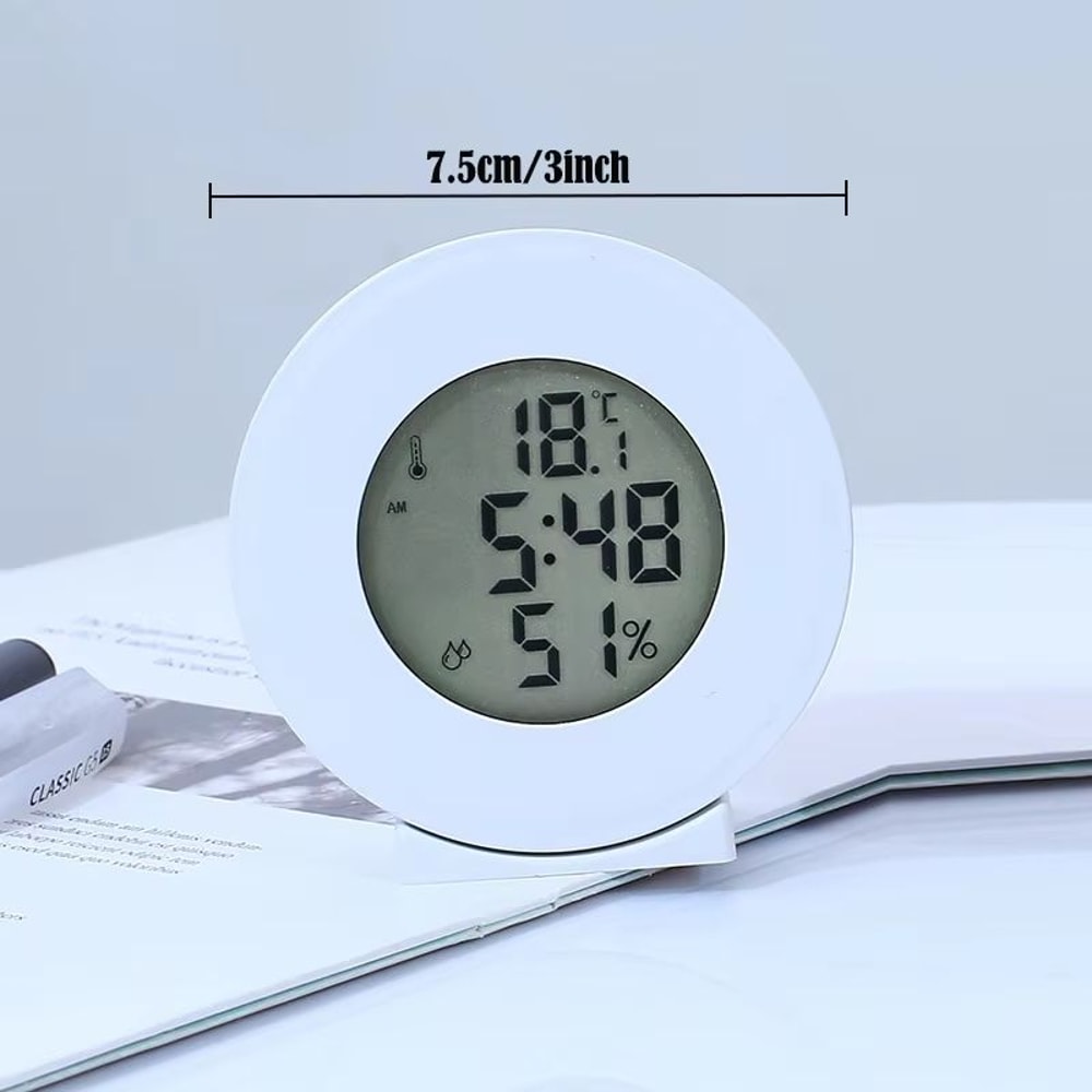 Digital LCD Travel Alarm Clock With Temperature And Hygrometer For Desk Or Wall 5