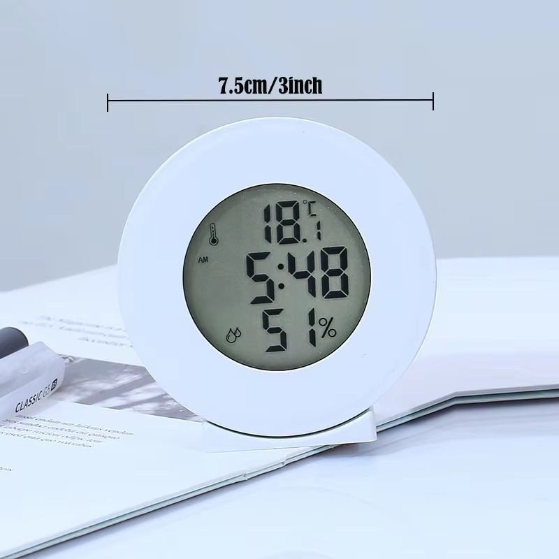 Digital LCD Travel Alarm Clock With Temperature And Hygrometer For Desk Or Wall 5