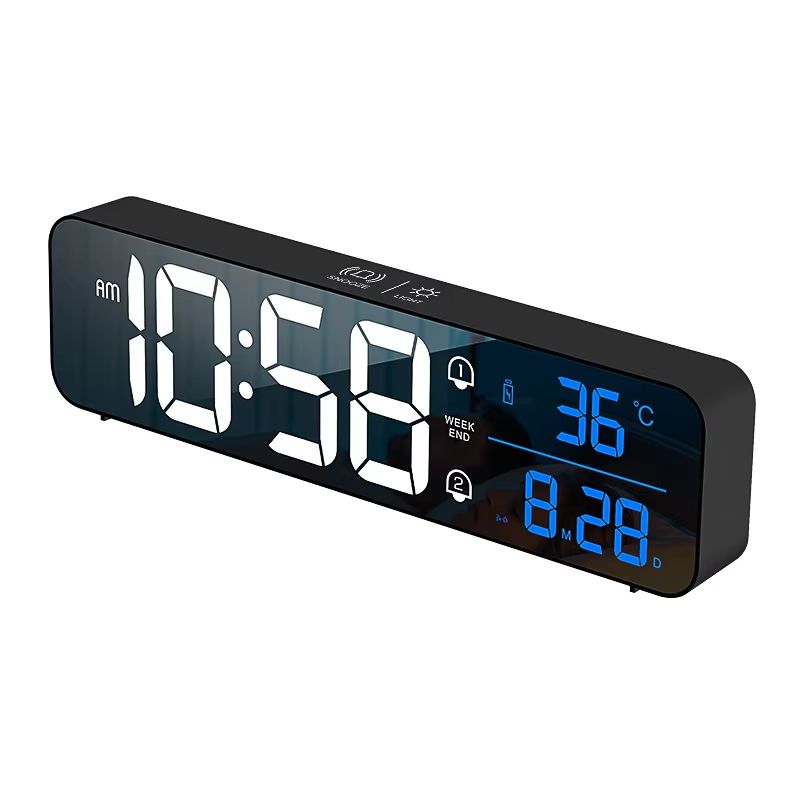 LED Digital Alarm Clock Wall Or Table Clock With Temperature Snooze Date Weekday And Dual Alarms Wi 8