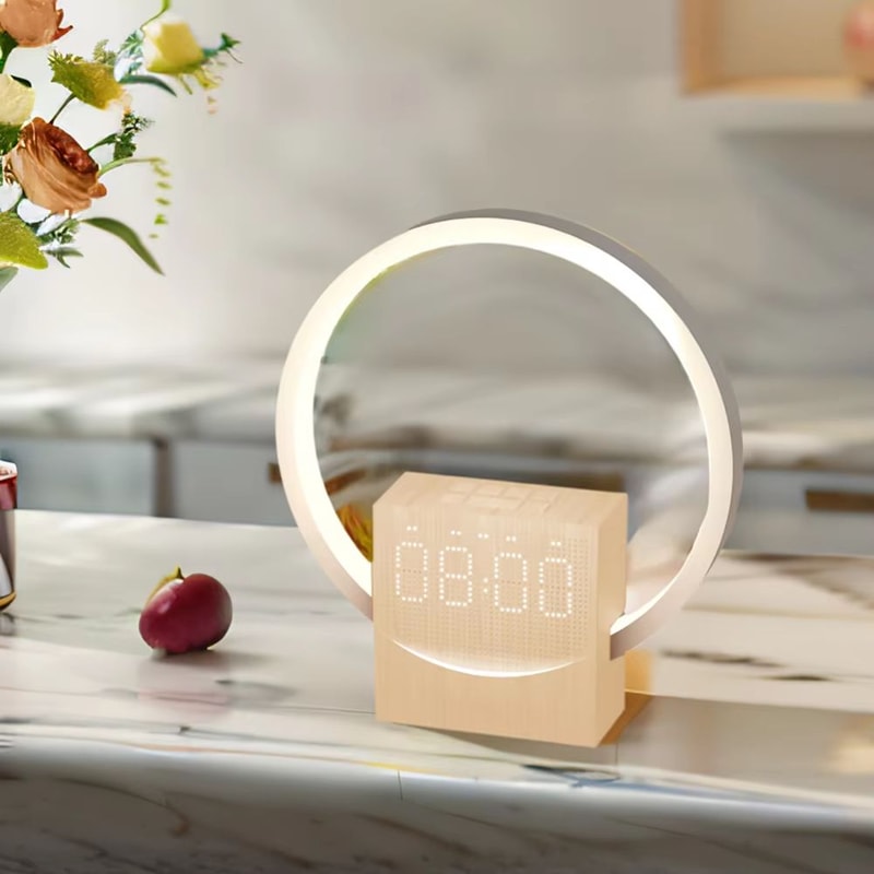 Sunrise Simulation Alarm Clock With Bluetooth Speaker White Noise LED Night Light For Bedroom And H 0