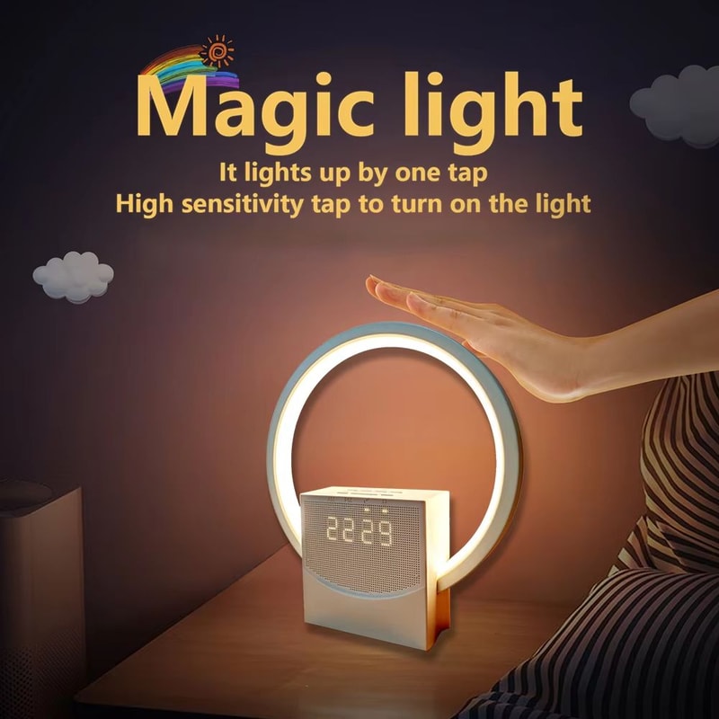 Sunrise Simulation Alarm Clock With Bluetooth Speaker White Noise LED Night Light For Bedroom And H 1