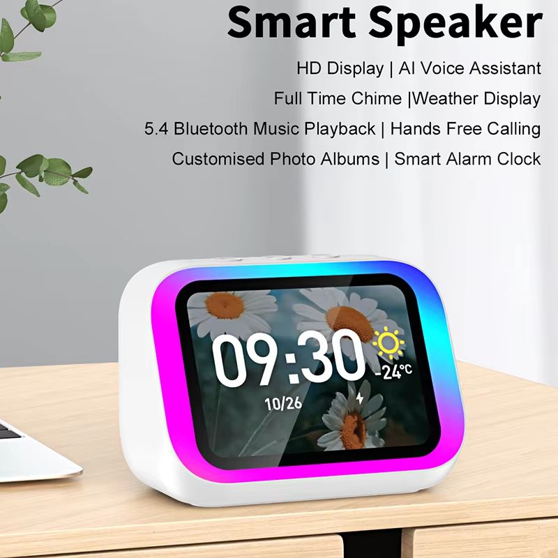 Smart Bluetooth Alarm Clock With Weather Display Night Light Music Stories And Photo Frame 1