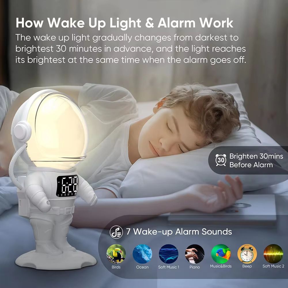 Digital Alarm Clock With Wake Up Light Bluetooth Speaker Dual Alarms And White Noise For Bedroom An 5
