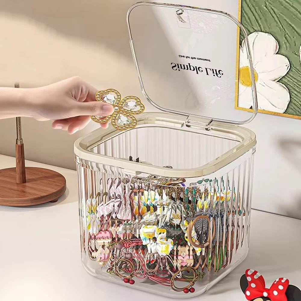 ML Desktop Storage Box With Popup Lid For Hair Accessories Jewelry And More 3