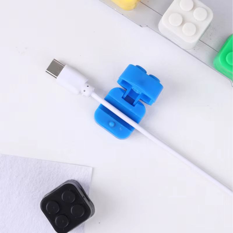 5PCS Building Block Cable Organizer SelfAdhesive Clips For Charging Cable Earphones And More 4