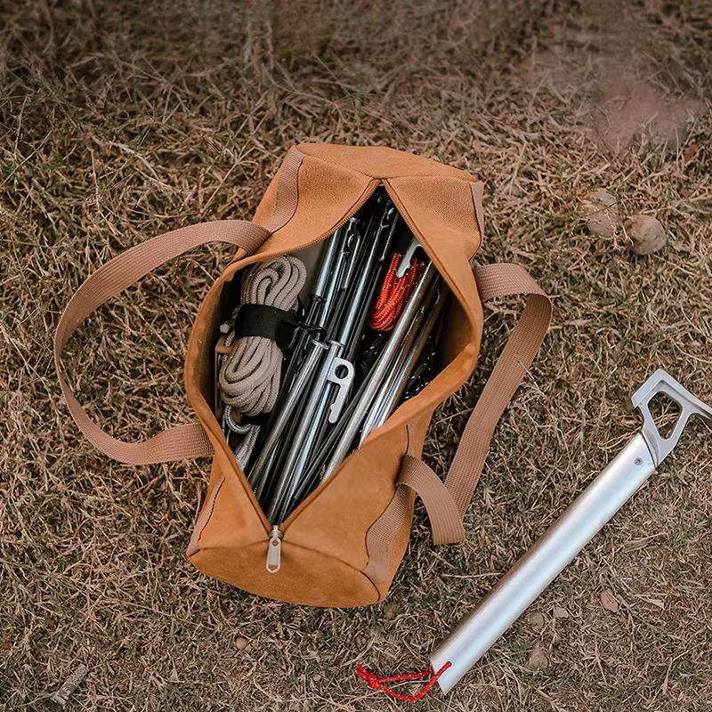 Tent Pegs Storage Bag With Handle Portable Ground Nail Tool Bag For Camping 1
