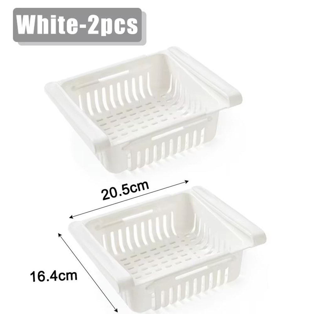 Adjustable Stretchable Refrigerator Storage Basket For Organizing Food And Drinks 9