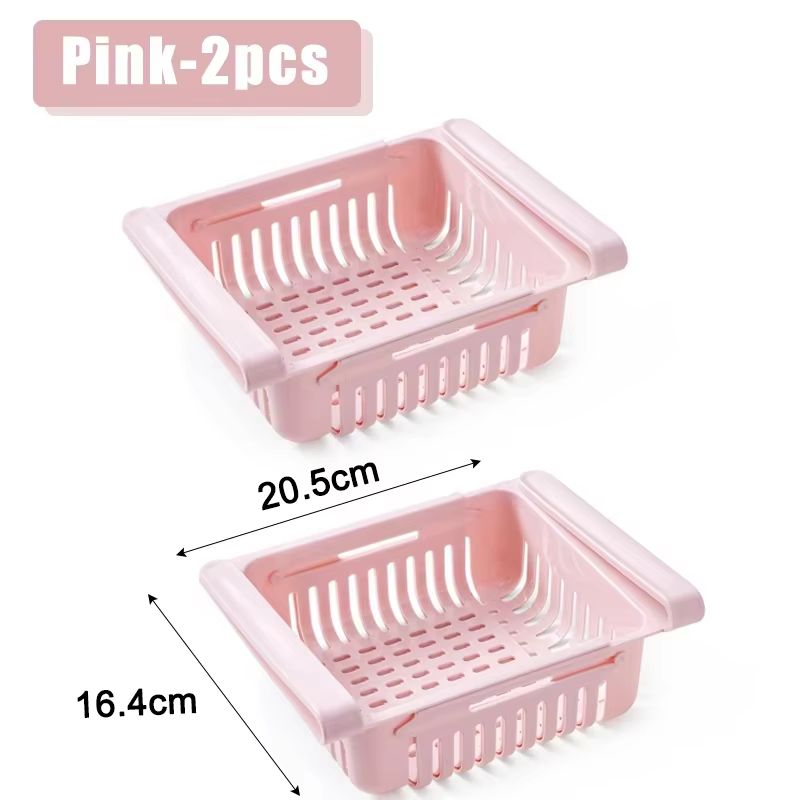 Adjustable Stretchable Refrigerator Storage Basket For Organizing Food And Drinks 7