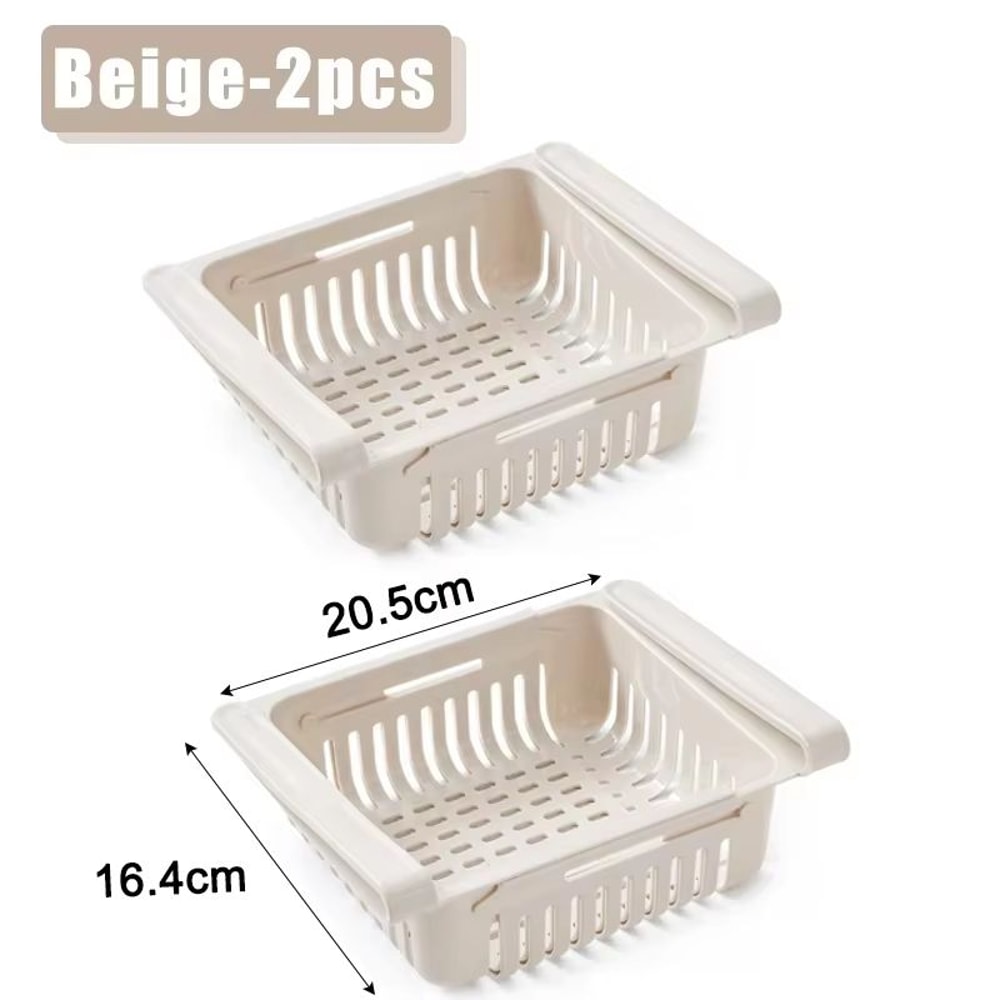 Adjustable Stretchable Refrigerator Storage Basket For Organizing Food And Drinks 8