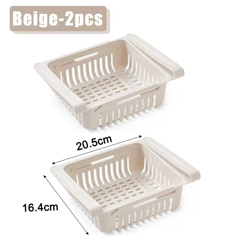 Adjustable Stretchable Refrigerator Storage Basket For Organizing Food And Drinks 8