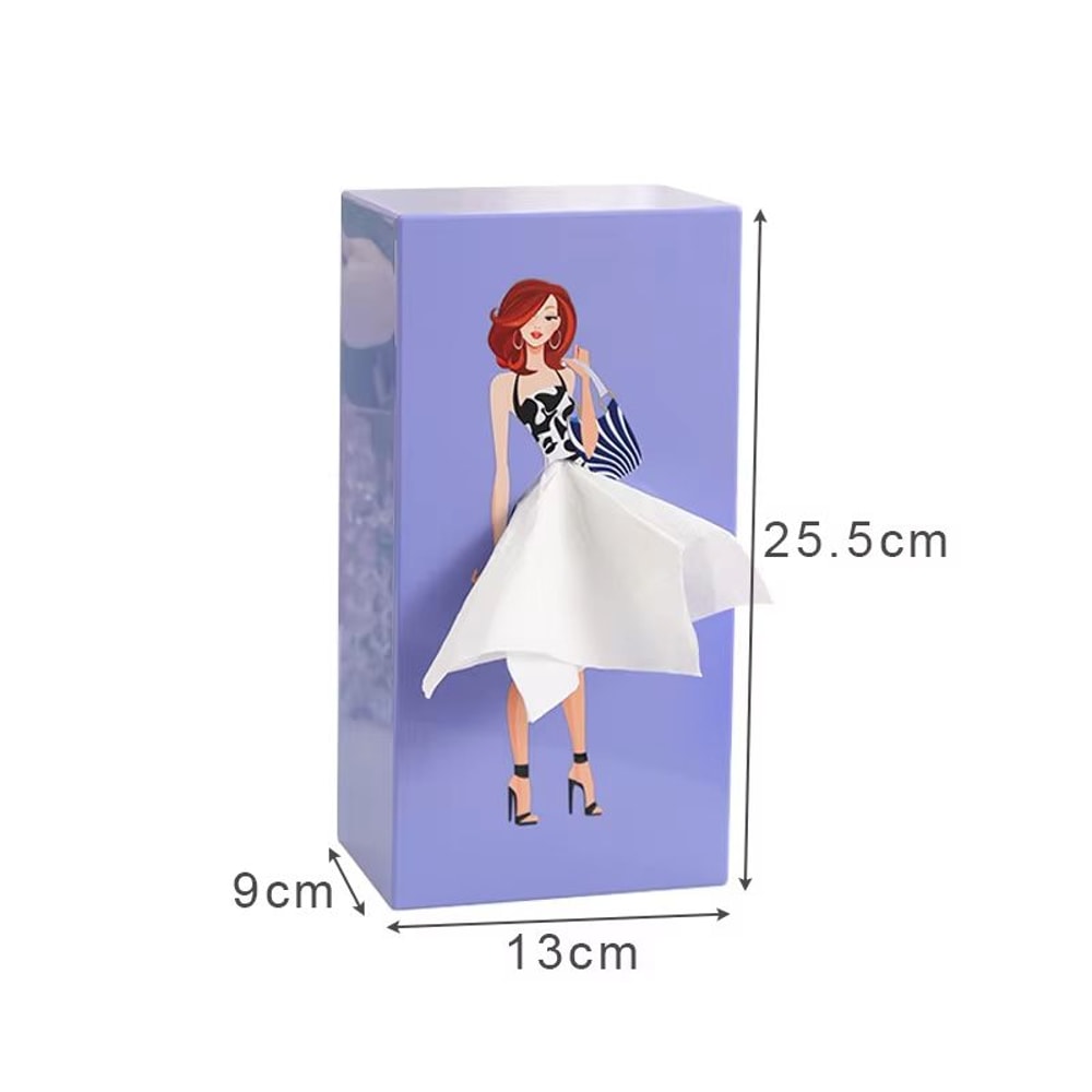 Creative Puffy Skirt Girl Tissue Box Funny Desktop Tissue Storage Holder 7