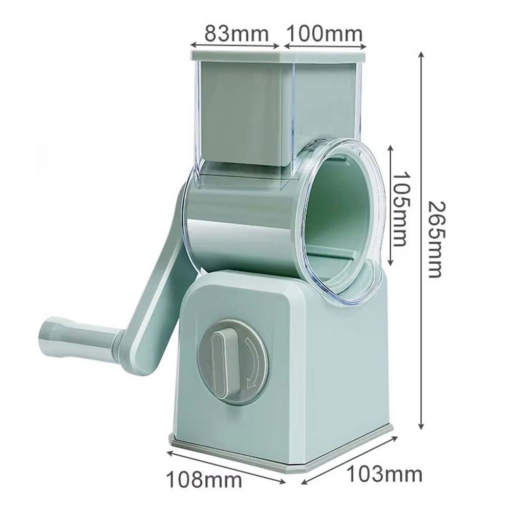 Manual Drums Vegetable Cutter With 3 Blades Multifunctional Slicer For Potatoes Carrots Garlic And 5