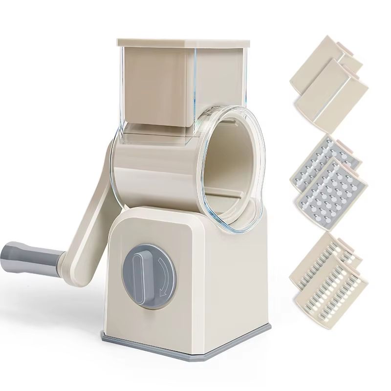 Manual Drums Vegetable Cutter With 3 Blades Multifunctional Slicer For Potatoes Carrots Garlic And 7