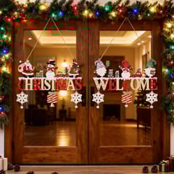 rustic wooden christmas hanging ornament for door tree and wall decor