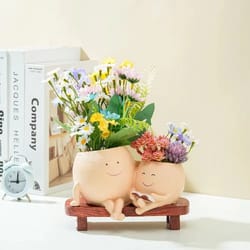 smiley rocking chair succulent planter pot for indoor outdoor garden decor