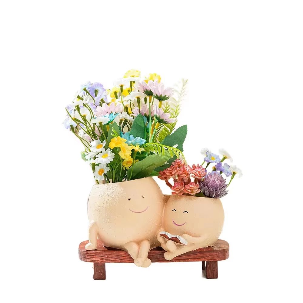 Smiley Rocking Chair Succulent Planter Pot For Indoor Outdoor Garden Decor 7