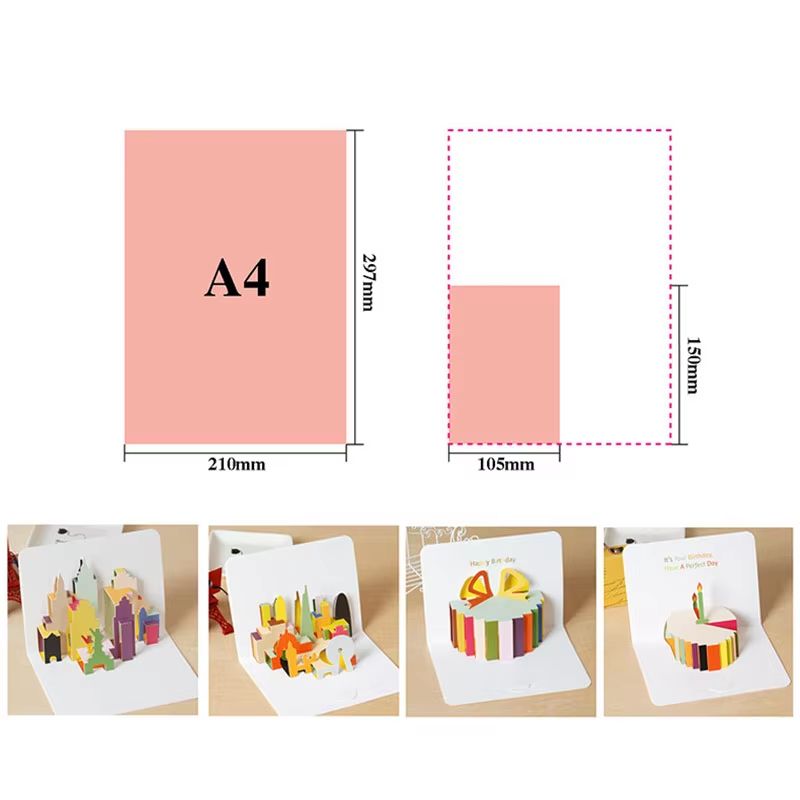 3D PopUp Birthday Celebration Greeting Cards With Envelopes 5