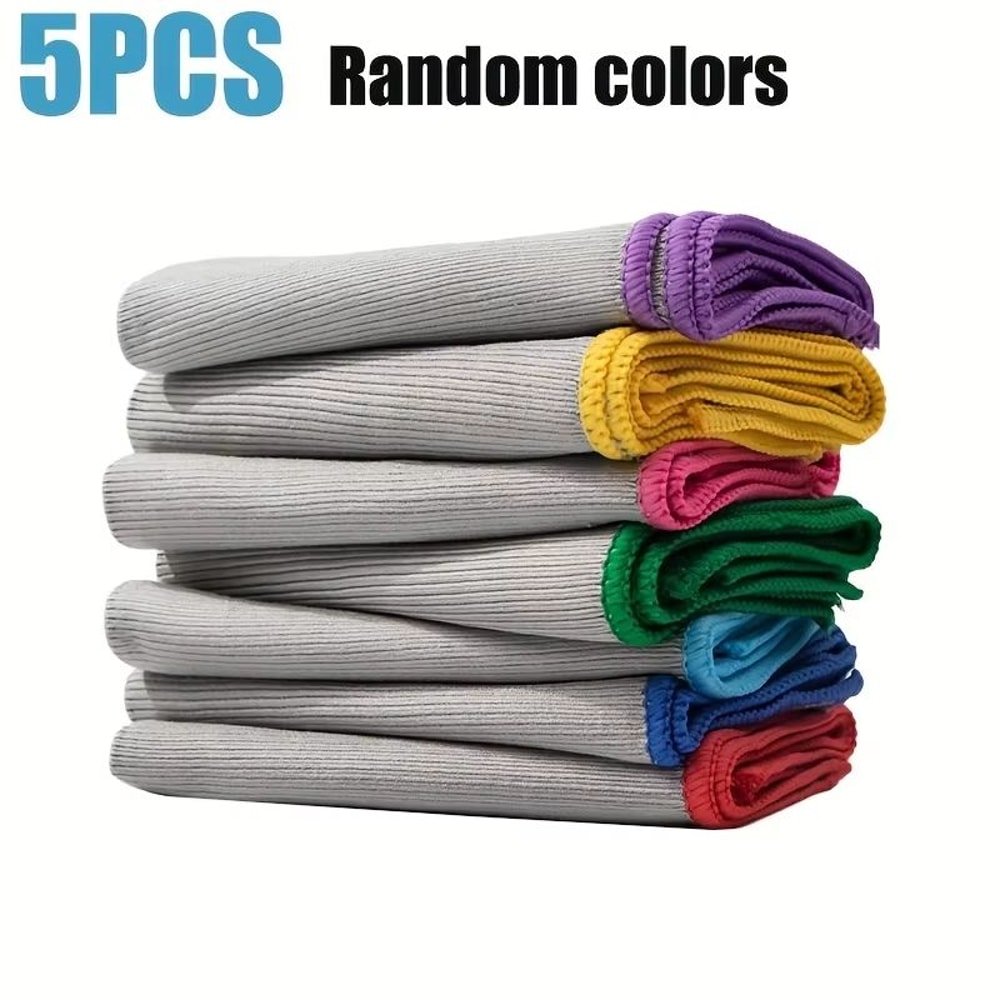 UltraAbsorbent Glass And Car Cleaning Cloths 5Pack For Home And Auto Care 0