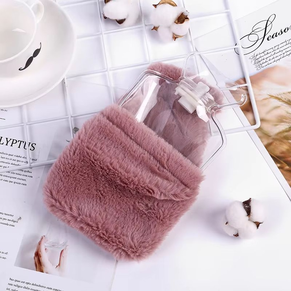 Cartoon Plush Hot Water Bottle With Soft Cover For Winter Warmth 4