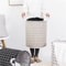 Foldable Cotton Linen Laundry Storage Basket With Waterproof Interior 2