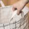 Foldable Cotton Linen Laundry Storage Basket With Waterproof Interior 4