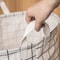 Foldable Cotton Linen Laundry Storage Basket With Waterproof Interior 4