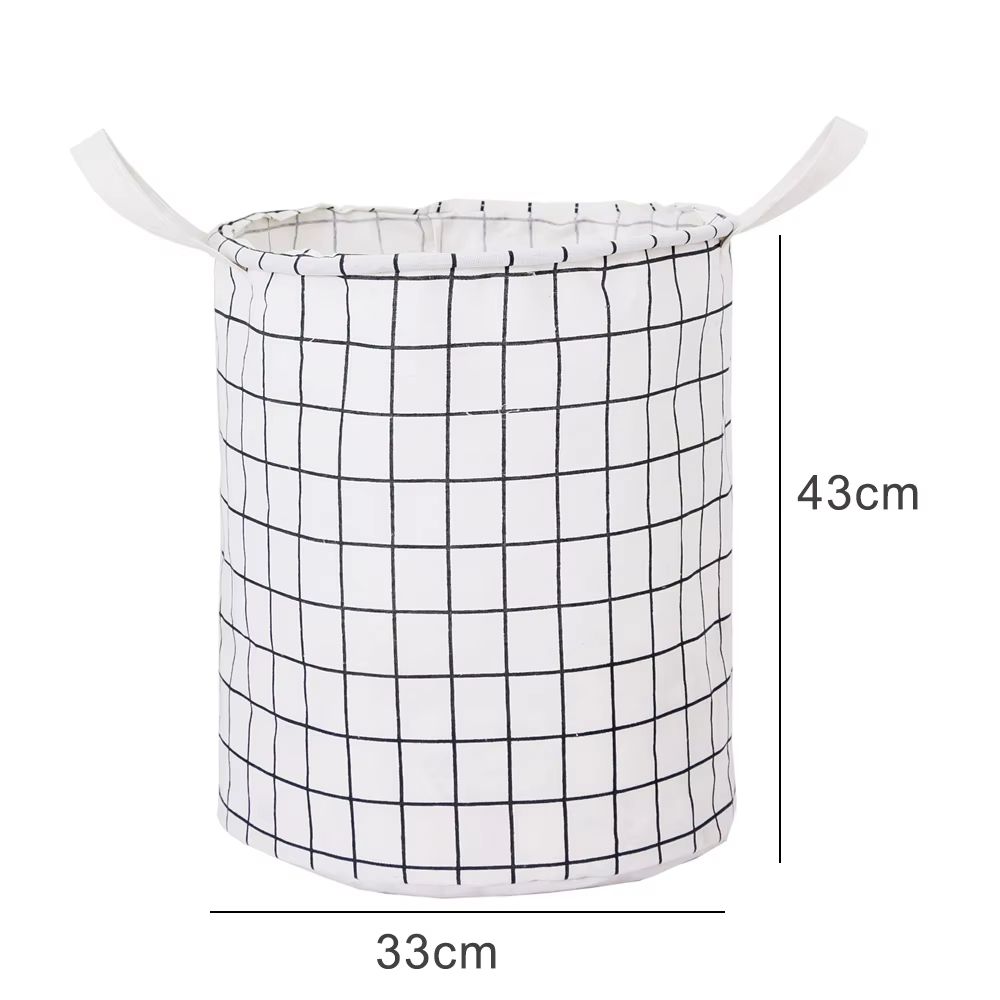 Foldable Cotton Linen Laundry Storage Basket With Waterproof Interior 5
