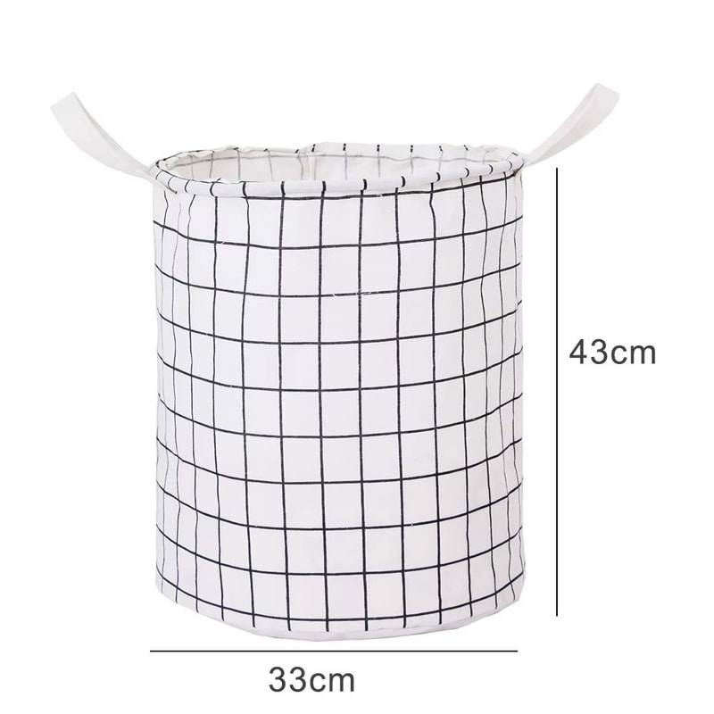 Foldable Cotton Linen Laundry Storage Basket With Waterproof Interior 5