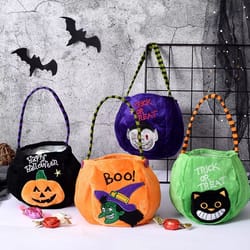 cute 3d halloween pumpkin candy bag portable trick-or-treat handbag