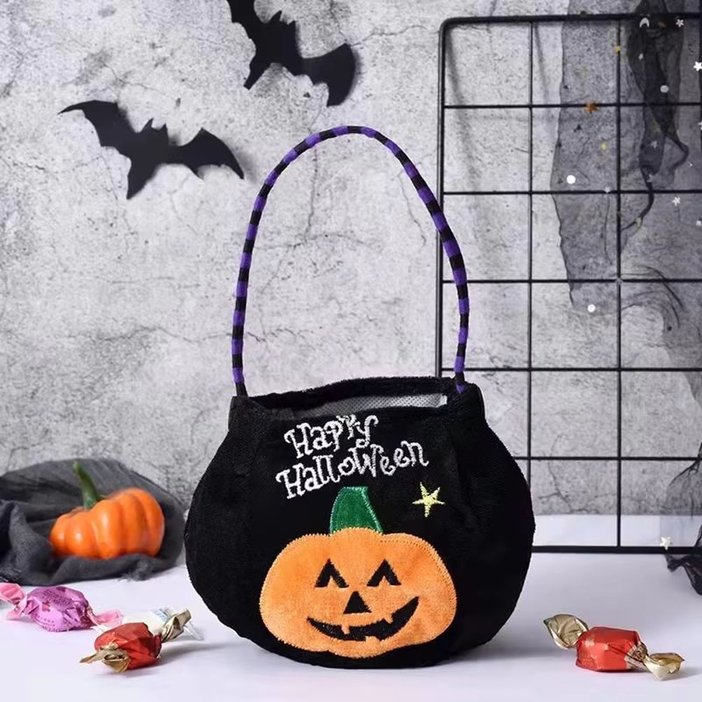 Cute 3D Halloween Pumpkin Candy Bag Portable TrickOrTreat Handbag 7