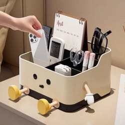 multi-use desktop storage box remote control organizer and cosmetic storage shelf for office dorm and living room