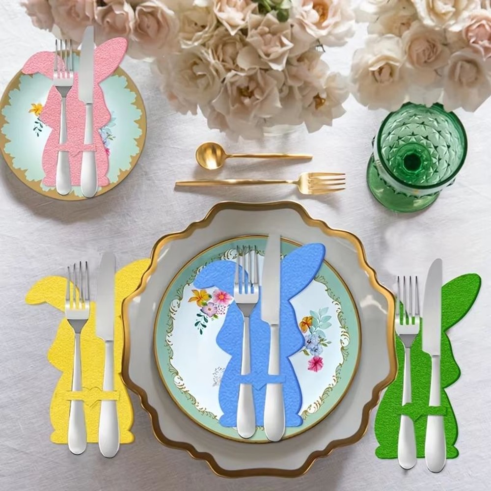 16Piece Easter Tableware Decoration Set Knife And Fork Bags For Festive Easter Table Decor 1