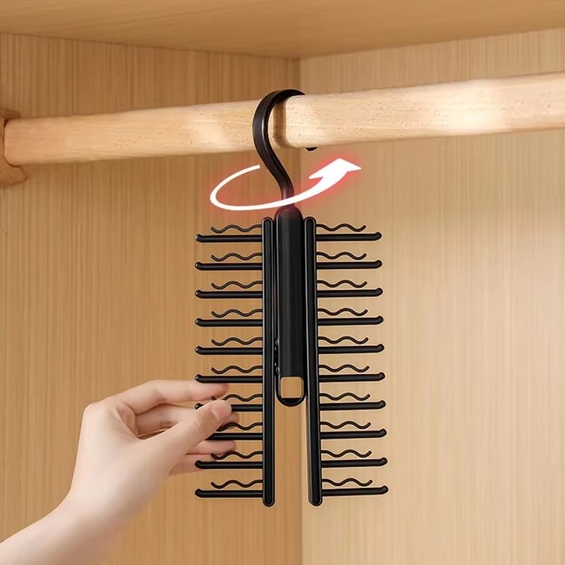 Adjustable Rotating Tie And Belt Storage Rack Closet Organizer For Ties Scarves And Accessories 2