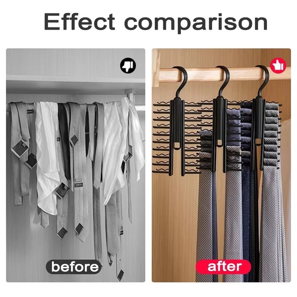Adjustable Rotating Tie And Belt Storage Rack Closet Organizer For Ties Scarves And Accessories 3