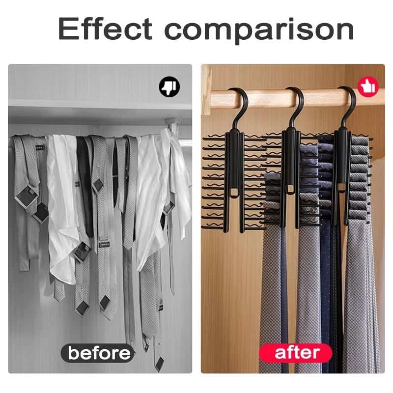 Adjustable Rotating Tie And Belt Storage Rack Closet Organizer For Ties Scarves And Accessories 3