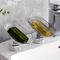 punch-free suction cup soap dish plastic bathroom soap tray portable soap drying rack for bathroom and kitchen