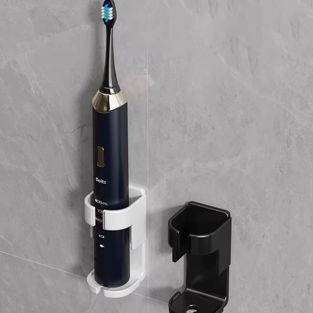 Wall Mounted Toothbrush Holder NoDrill Electric Toothbrush Organizer Space Saving Bathroom Storage 4