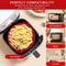 Foldable Silicone Air Fryer Liner Reusable Air Fryer Baking Pan With Double Handles For Easy Lift A 1