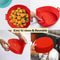 Foldable Silicone Air Fryer Liner Reusable Air Fryer Baking Pan With Double Handles For Easy Lift A 3