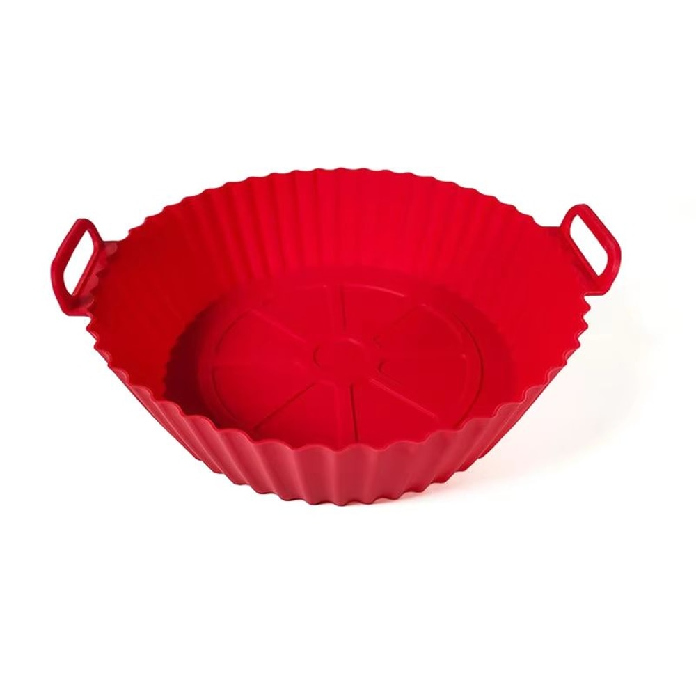Foldable Silicone Air Fryer Liner Reusable Air Fryer Baking Pan With Double Handles For Easy Lift A 6