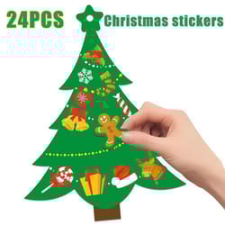 cartoon christmas gift tags and tree stickers set for holiday xmas party decorations