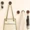 PunchFree Walnut Wood Wall Hooks Circular Coat Key And Towel Hook Organizer For Bathroom Kitchen An 4