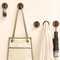 PunchFree Walnut Wood Wall Hooks Circular Coat Key And Towel Hook Organizer For Bathroom Kitchen An 4