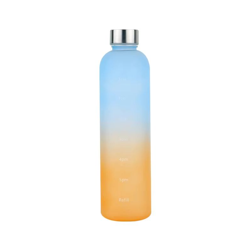 1L Water Bottle With Time Marker Leakproof Frosted Sports Bottle For Gym Fitness Outdoor And Travel 10